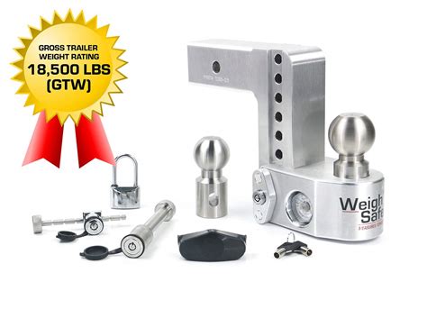 Buy Weigh Safe WS6-2.5-Set Aluminum Adjustable Trailer Hitch, Built-in ...