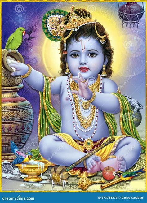 Lord Krishna Lifting Mountain Govardhan Painted On The Palace Wall Editorial Photo ...