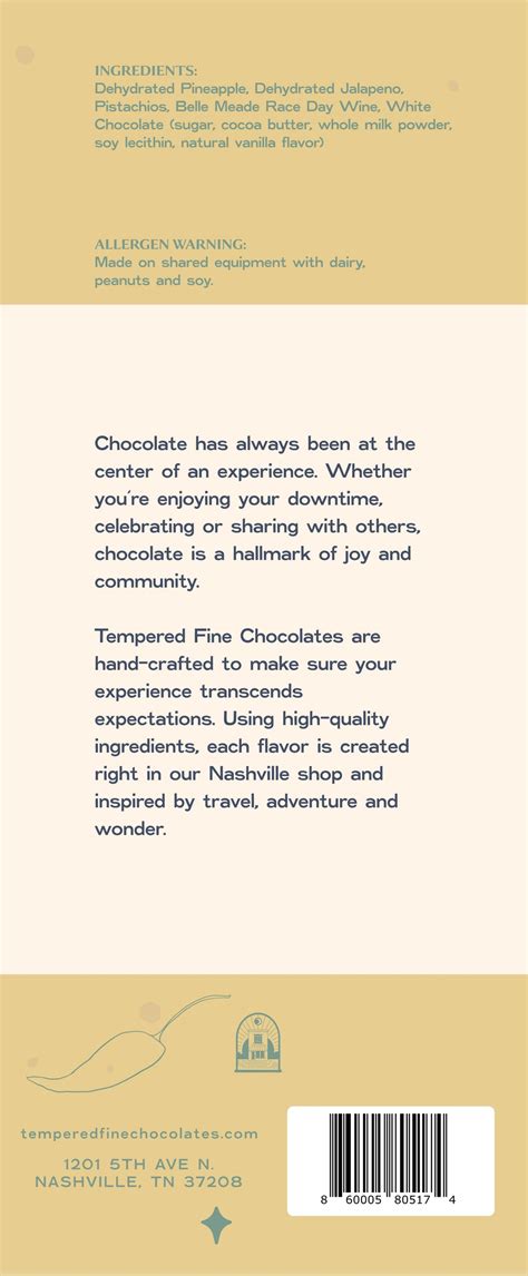 White Chocolate Pineapple Jalapeno Bar – Tempered Fine Chocolates