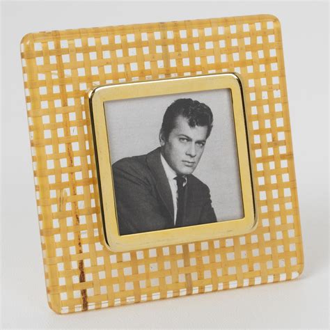Lucite, Rattan and Aluminum Picture Frame, Italy 1970s For Sale at 1stDibs