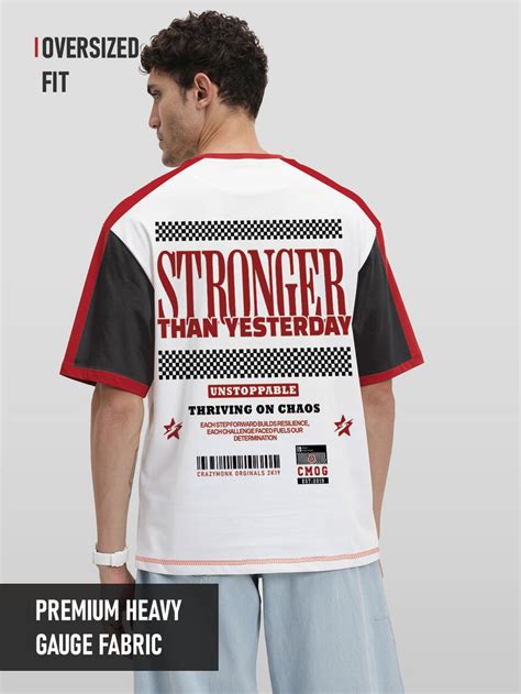 Unstoppable Oversized T-Shirt-Black, White & Red – Crazymonk