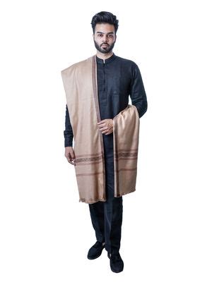 Buy Mizash Mens Woven Fancy Tape Border Shawl Online