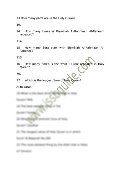 Islam Knowledge Questions 的图像结果