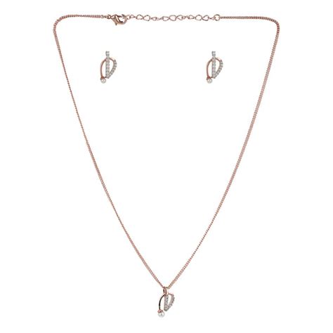 Voylla rose gold-plated brass necklace set – VOYLLA