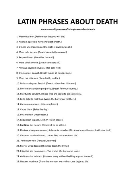 27+ Latin Phrases About Death (Momento Mori) - Mantelligence