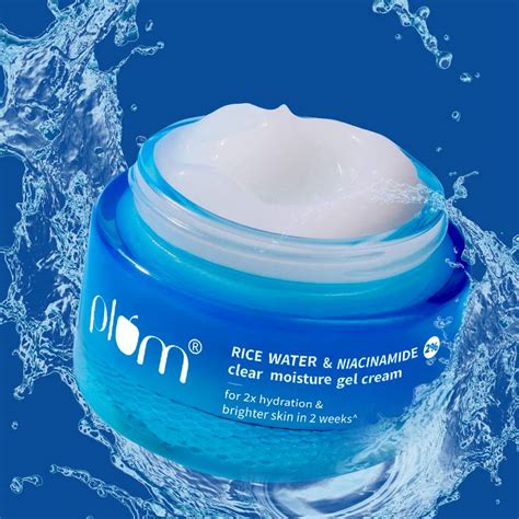 Plum 2% Niacinamide & Rice Water Gel Cream Moisturizer | Brightens skin ...