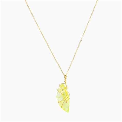 Gold-Plated Yellow Glass Pendant Necklaces Statement Jewellery – Utsaav ...