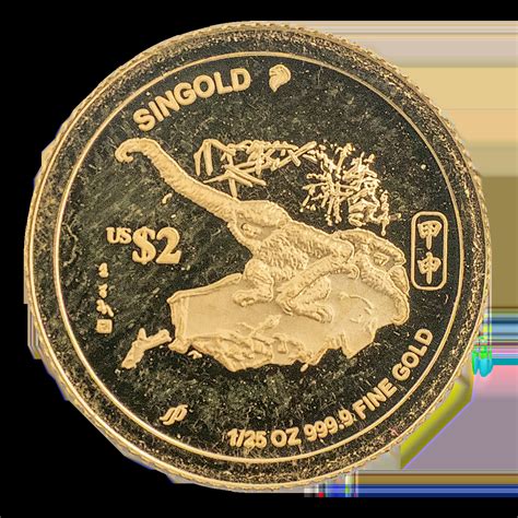 Singapore Gold coin 2004 - Year of the Monkey - Circulated in good ...