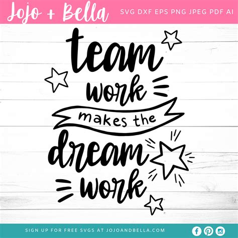 Team Work Makes the Dream Work SVG Office Svg Team Svg - Etsy India