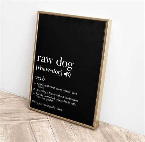 SEPT Funny "Raw Dog" Definition Printable Wall Art - Modern Slang ...