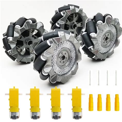 DWWTKL DIY Mecanum Robot Kit - 4WD Omnidirectional Wheels & Motors ...