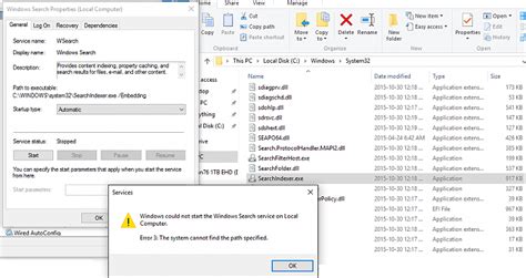 Image result for Windows Could Not Start the Windows Search Service On Local Computer Error 21