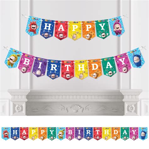 Buy Oddbods x Big Dot of Happiness - Kids Birthday Party Bunting Banner ...