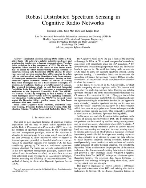 Image result for Distributed Spectrum Sensing