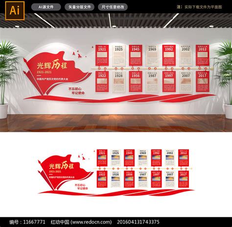 党的光辉历程文化墙图片下载_红动中国