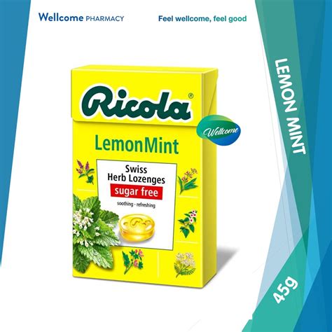 Ricola Lemon Mint Sugar Free Swiss Herb Lozenges - 45g (Mini Box ...