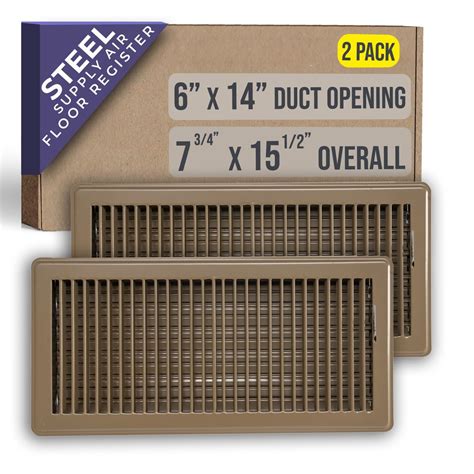 Snapklik.com : 2 Pack Fits 6x14 And 14x6 Duct Opening Floor Register