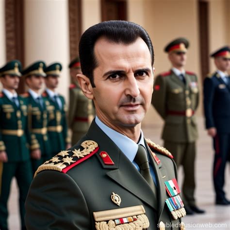 Syrian President Bashar al-Assad in Military Uniform | Stable Diffusion ...