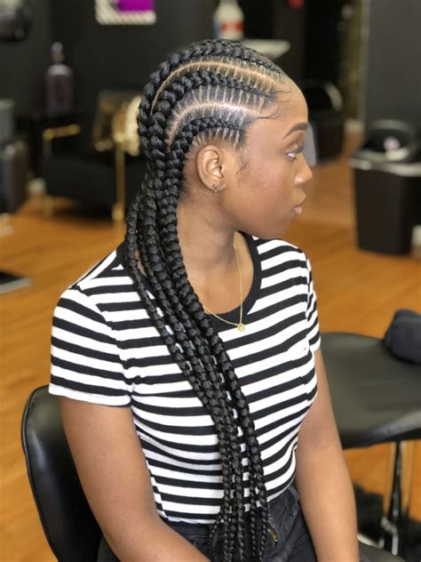 Feed In Braids @rollieshae Feed In Braids Ponytail, Feed In Braids ...