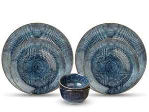 Bodhi House Handcrafted Stoneware Reactive Glaze Ceramic Dinner Set, 6 ...