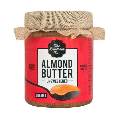 The Butternut Co. Almond Butter Unsweetened, Creamy 200 gm (No Added