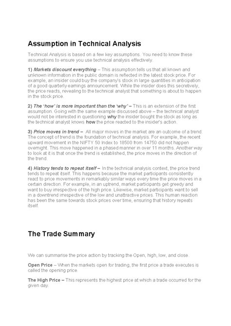 Assumption in Technical Analysis - Assumption in Technical Analysis ...