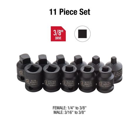 SUNEX TOOLS 11 -Piece Standard (SAE) 3/8-in Drive Set 6-point Impact ...
