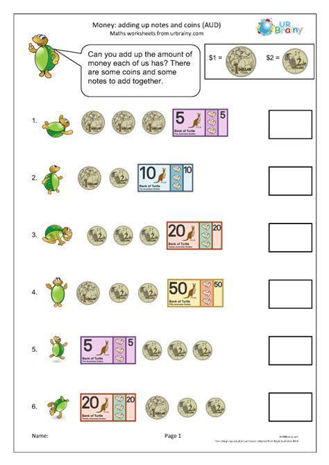 Adding Up Money Worksheets 的图像结果
