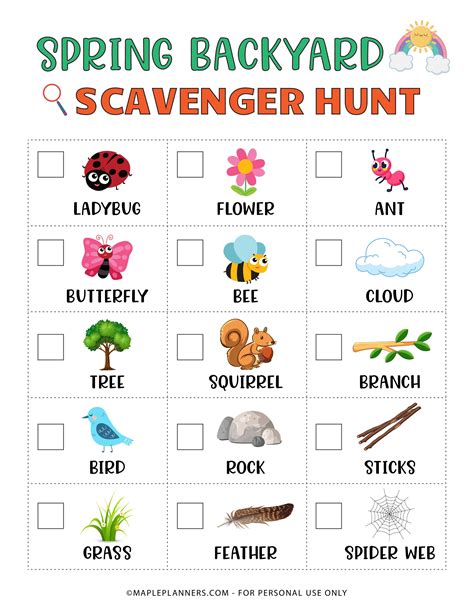 Spring Scavenger Hunt Printable - Printable Free Templates