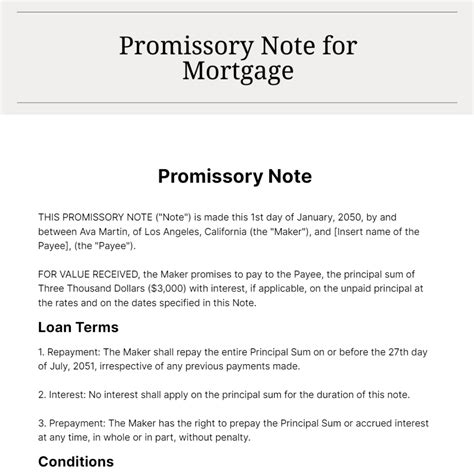 Mortgage Promissory Note Sample 的图像结果