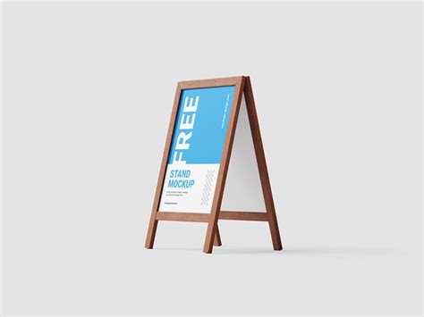 Free wooden stand mockup - Mockups Design