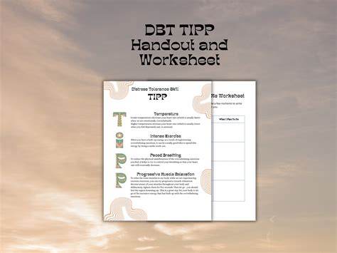 DBT TIPP Skill Handout & Fillable Worksheet for Emotional Regulation ...