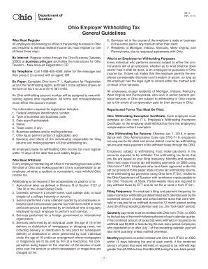 Fillable Online tax ohio Ohio Employer Withholding Tax General ...