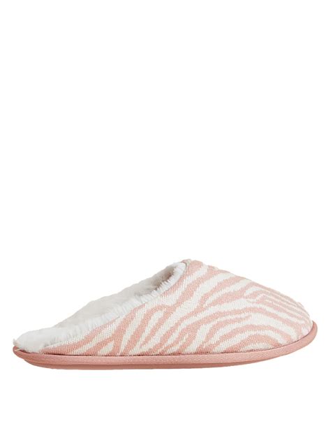 Buy Leopard Print Faux Fur Lined Mule Slippers at Marks & Spencer