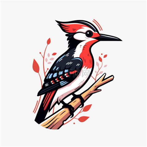 啄木鸟卡通手绘元素素材图片免费下载-千库网