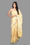 Buy Gold Rangkat Bahar Woven Banarasi Handloom Saree With Unstitched ...