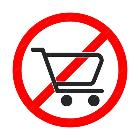 Premium Vector | No shopping cart sign on white background