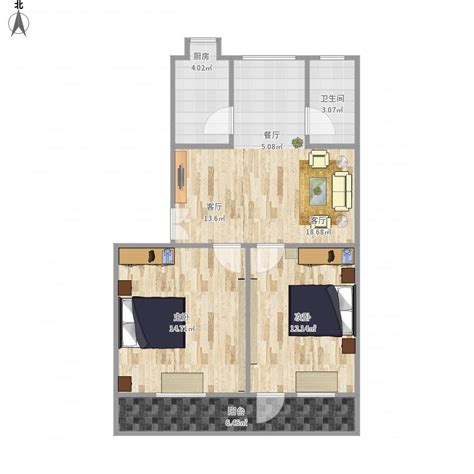 60平米两室一厅设计,60平米两室一厅平面图,50平米两室一厅平面图_大山谷图库