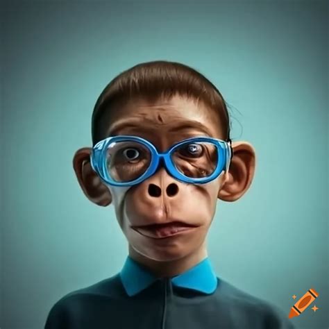 Monkey wearing glasses in a classroom on Craiyon