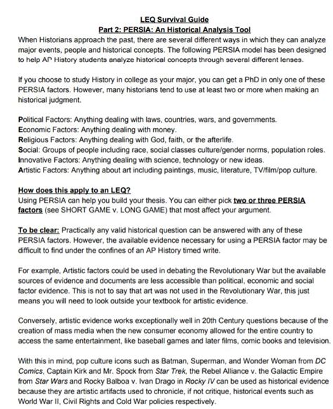 AP US History LEQ Survival Guide - Amped Up Learning
