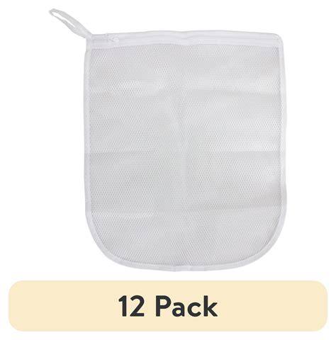 (12 pack) Mainstays White Mesh Delicates Wash Bag with Zipper Closure ...