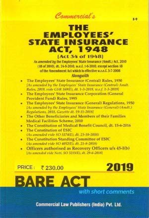 Buy Employees’ State Insurance Act, 1948 With Rules & Reg. Book Online ...