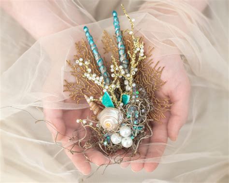 Mermaid shell hair clip for mermaid costume beach wedding sea witch ...