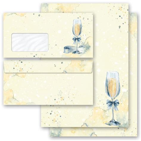 Stationery motif-paper sets Special Occasions CHAMPAGNE RECEPTION Inv