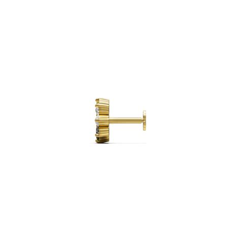 22K Cyarano Navaratna Gold Nose Stud