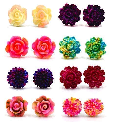 Aashya Mayro Combo of 9 Pairs Stylish Real Look Flower/Flora Multicolor ...