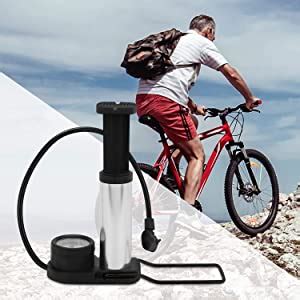 divinezon Aluminum Alloy Portable Floor Foot Activated Bicycle Air Pump ...