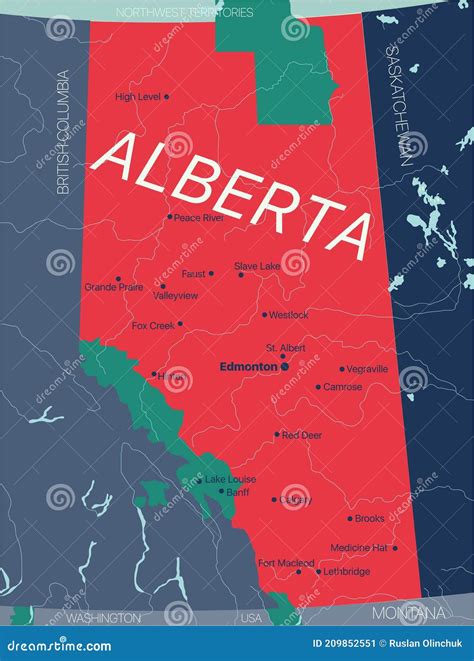Alberta Province Map Cartoon Vector | CartoonDealer.com #23910165