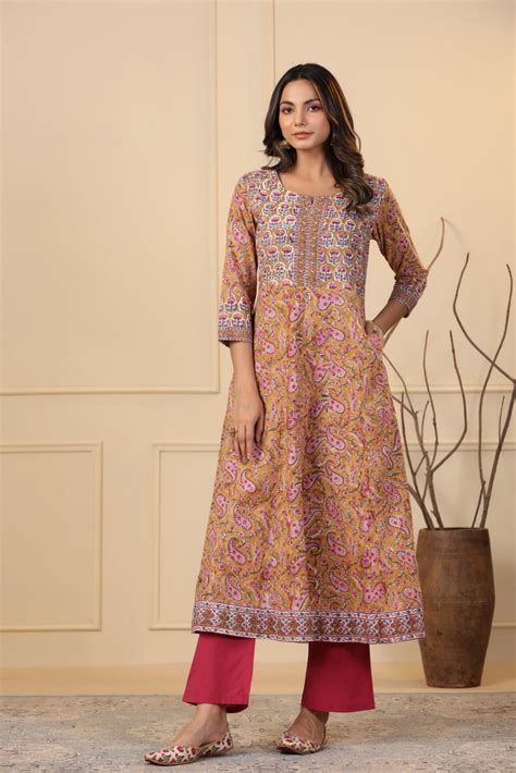 Biscotti Brown A-Line Kurta – Shuddhistore