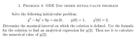 Image result for 2nd Order Initial Value Problem
